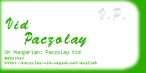 vid paczolay business card